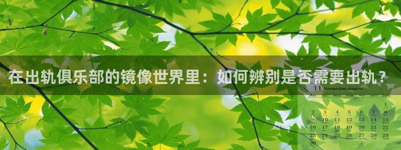 汗汗漫画首页免费进入：在出轨俱乐部的镜像世界里：如何辨别是否需要出轨？